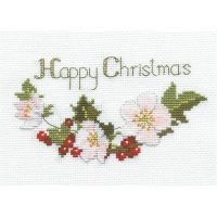 Bothy Threads DWCDX01 Christmas Card Christmas Roses Cross Stitch Kit