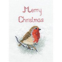 Bothy Threads DWCDX03 Christmas Card Snow Robin Cross Stitch Kit