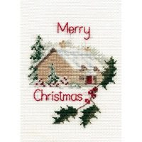 Bothy Threads DWCDX26 Christmas Card Christmas Cottage Cross Stitch Kit