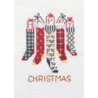 Bothy Threads DWCDX40 Christmas Card Christmas Stockings Cross Stitch Kit