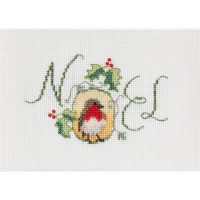 Bothy Threads DWCDX53 Christmas Card Noel Robin Cross Stitch Kit