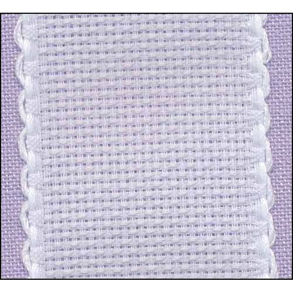 White 14 Count Aida Bookmark with Decorative Edge
