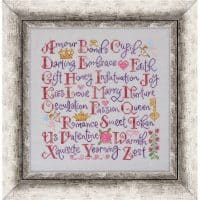 Cottage Garden Samplings Valentine Sampler Hard Copy