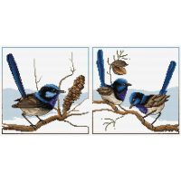 Country Threads Blue Wrens FJP-1062 Hard Copy