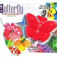 Butterfly Needle and Yarn Threader with Cutters Red