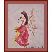 Cross Stitching Art Rose Fairy Cross Stitch Chart Hard Copy