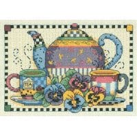 Dimensions Teatime Pansies 06877 Cross Stitch Kit