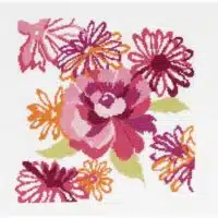 DMC Cross Stitch Bouquet pivoines