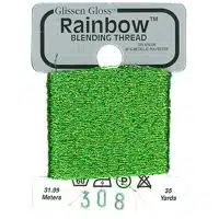 Glissen Gloss Rainbow Blending Thread R308 Lime Green