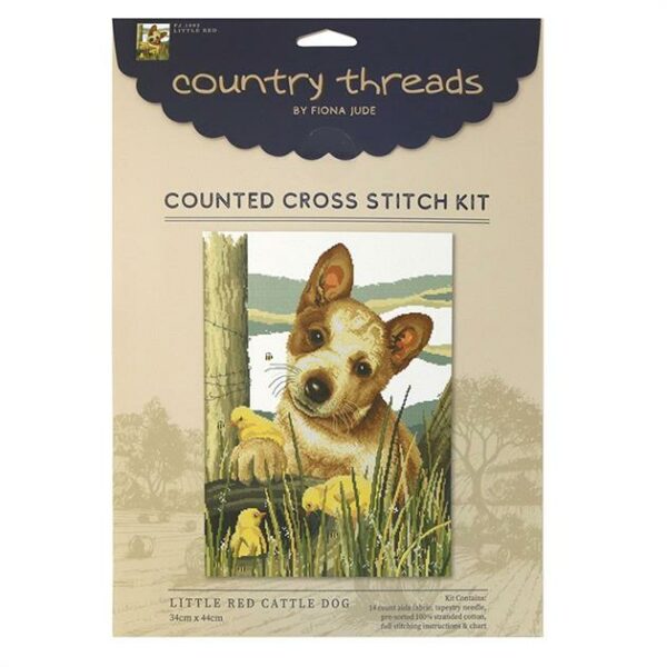 Country Threads Little Red Cattle Dog FJ 1092 Cross Stitch Kit (Now Discontinued)