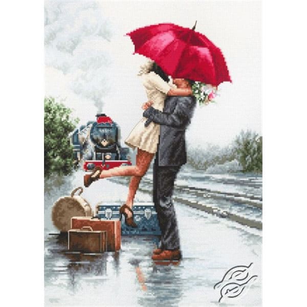 Luca-S Couple on the Train Station GSLB2369 Cross Stitch Kit