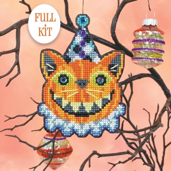 Satsuma Street Cat O Lantern Cross Stitch Kit JK's Cross Stitch Supplies