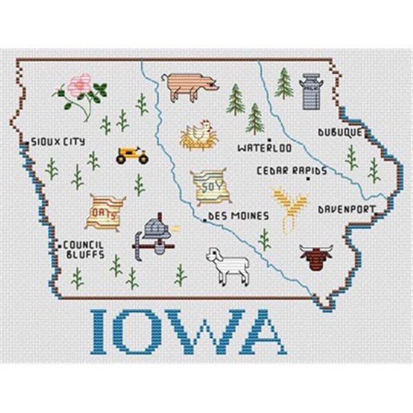 Sue Hillis Designs Iowa M15 Cross Stitch Chart Hard Copy JK's Cross