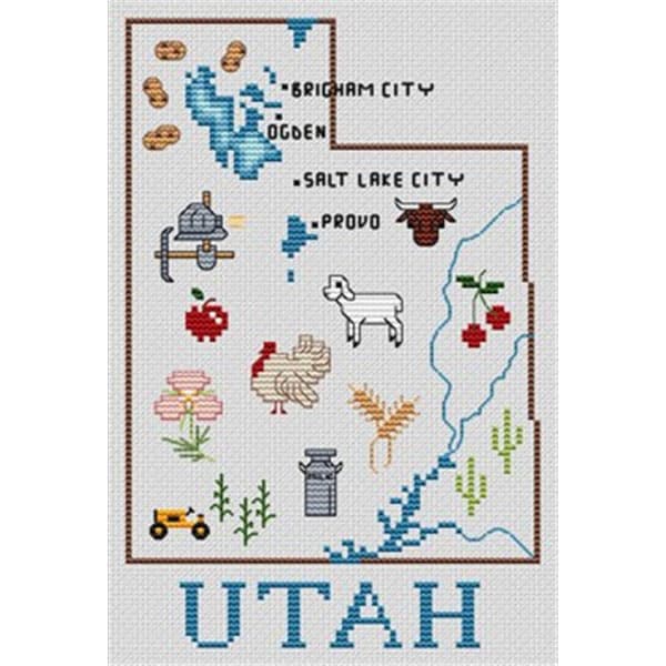 Sue Hillis Designs Utah M44 Cross Stitch Chart Hard Copy JK's Cross