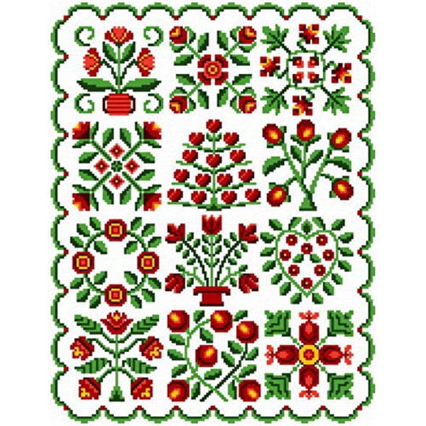 Ursula Michael Baltimore Quilt Cross Stitch Chart Hard Copy JK's