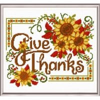 Ursula Michael Give Thanks Sunflower Spray Cross Stitch Chart Hard Copy