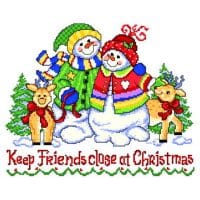 Ursula Michael Keep Friends Close at Christmas Cross Stitch Chart Hard Copy