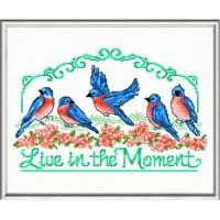 Ursula Michael Live in the Moment Bluebirds Cross Stitch Chart Hard Copy