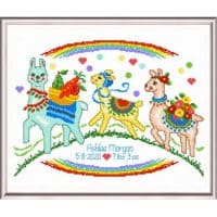 Ursula Michael Llama Family Birth Record Cross Stitch Chart Hard Copy