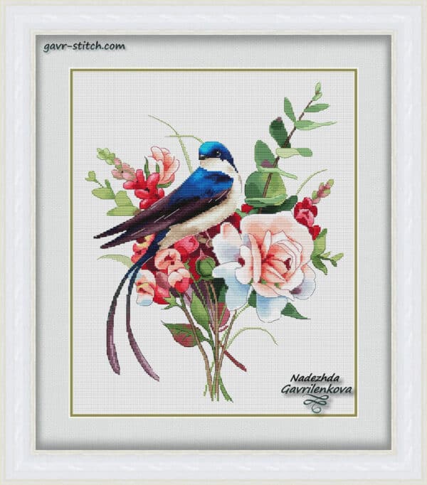 Nadezhda Gavrilenkova Swallow in Flowers 2 Chart Hard copy